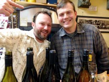 Wine broker Chris Scanlan and D&G winemaker Jared Brandt (right)